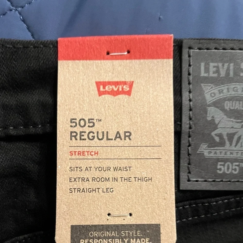 Levi’s 505 Regular Stretch Black Jeans 36 X 32​